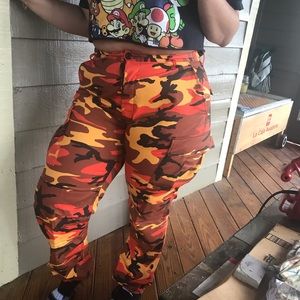 Orange Camo Cargo Pants